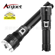 New XHP90 LED High Power USB Charging Level Indicator Telescopic Zoom P70Power torch