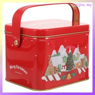 sijicc  Christmas Biscuit Tin Candy Box Boxes Metal Cookie Container Decor Gift Jar for Presents