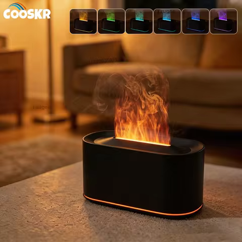 Flame Humidifier Aroma Air Humidifier Essential Oil Diffuser Mini Home Humidifier Fire Aromatherapy 