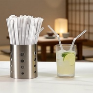 200-Pack Flexible Plastic Drinking Straws, 6*210mm, for Milk Tea, Juice, Cold Drinks & Cocktails