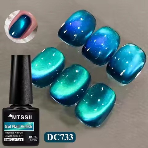 MTSSII 7ml Ocean Blue Cat Magnetic Gel Nail Polish Shinning Jelly Transparent Sea Blue Color Gel Nai