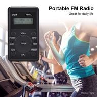 HRD 100 Portable FM Radio DAB  FM Receiver with Earones Mini Transmier Rechargeable Digital Mini Radio for Daily &amp; T