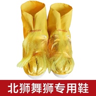 Wusheng Lion Dance Shoes Mens Northern Lion Southern Lion Dragon Dance Shoes Lace-Up Fur-Trimmed All