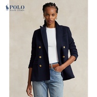 Polo Ralph Lauren Women Knit Double-Breasted Blazer (Park Avenue Navy Blue)