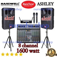 Paket Sound System baretone 15 inch BT A1530 pro mixer ASHLEY 8 ch