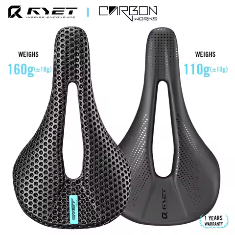 RYET 3D Printed Bicycle Saddle, Super Light Road MTB Bike Racing Seating, 110g/160g Full Carbon Bike