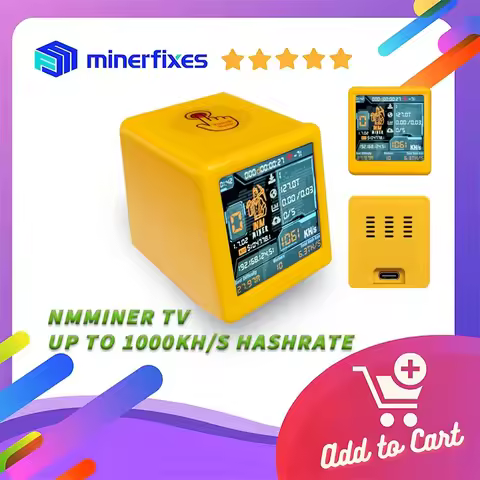 NM NMminer Smart TV 1050KH/s Nerdminer V2 BTC solo mining crypto Lottery Miner silent Desktop Clock 