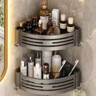 Gun Gray Toilet Shelf Triangular Toilet Toilet Washstand Wall-Mounted Perforation-Free Bathroom Stor