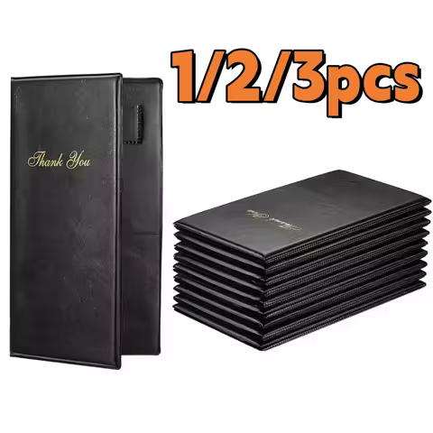 1/2/3Pcs PU Check Folder Guest Check Card Holder Restaurant Check Presenters Guest Bill Server Menu 