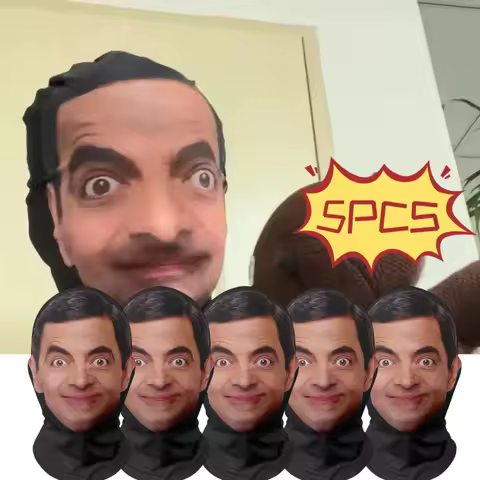 1/2/3/4/5PCS 3D Printed Cosplay Funny Face Mask Elastic Mesh for Men Women Cosplay Role Play Headdre