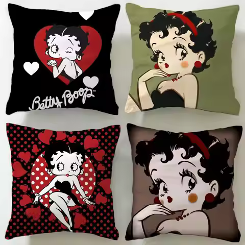 classic cartoon character Betty Boop Cushion Cover Soft & Easy-Wash Pillow Case – Versatile for Couc