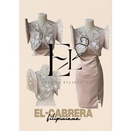 BEIGE BOLERO FILIPINIANA WITH BEIGE INNER DRESS