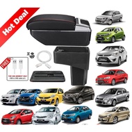 Car Arm Rest 7-Usb Port Armrest Console Box Proton Perodua Axia Bezza Viva Myvi Aruz Persona VVT Sag