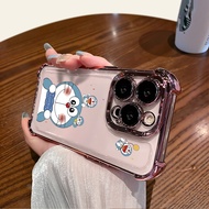 For Realme 7 9 Pro Narzo 20 50 60 Pro 70X 50A 50i Prime N53 N55 GT7 Plated Transparent Cartoon Dorae