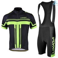 【Lixada】Men's Short Sleeve Cycle Jersey Padded Bib Short Set Cycle Cloth Set