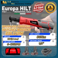 EUROPA HILT EBL12RW Brushless Cordless Ratchet Wrench 1/2” Head 12V (2.0Ah/4.0Ah) Li-Ion Battery Sol