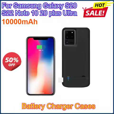 10000mAh Battery Charger Case For Samsung Galaxy S20 S22 Note 10 20 plus Ultra 5G Note 20 5G USB Pow