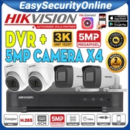 HIKVISION 5MP 🌟4-CHANNEL🌟 CCTV Ultra HD 1920P 5.0MP 4CH HIK DVR+Camera Package P2P View on phone sup