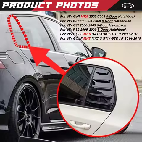 Pair Rear Side Window Trim Spoiler For VW Golf 5 Golf 6 Golf 7 MK5 MK6 MK7 MK7.5 2003-2020 Window Sh