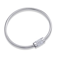 555jewelry กำไลข้อมือ สแตนเลสสตีลแท้ ประดับเพชร CZ รุ่น MNC-BG321 - สร้อยข้อมือผู้หญิง กำไลข้อมือหญิ