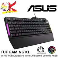 ASUS TUF GAMING K1 WIRED RGB KEYBOARD RA04 WITH DEDICATED VOLUME KNOB, SPILL-RESISTANCE, SIDE LIGHT 