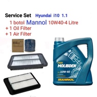 Hyundai  i10  1.1 ( Mannol MN7505 10W40 -4Litre Semi Synthetic Engine Oil+Oil Filter 26300-2Y500 +Ai