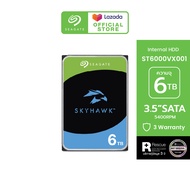 SEAGATE SkyHawk Surveillance HDD ST6000VX001 / 6TB / 3.5" / 5400RPM / C/256MB / SATA 6GB/s (ฮาร์ดดิส