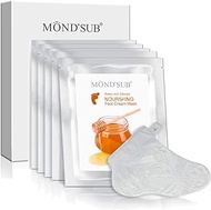 5 Pairs of MOND'SUB Honey &amp; Almond Nourishing Foot Masks - Baby Foot Moisturizing Mask for Dry Skin to Removing Dead Skin &amp; Repairing Rough Heels &amp; Foot