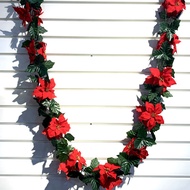 MERAH 1.7m Red Flower Garland Hanging Vines Decorative Arrangements/ Artificial Flower Garland Chris