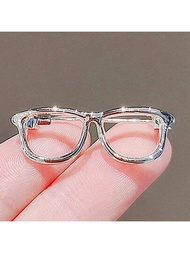 1 件可愛鏤空眼鏡形狀胸針,個性領針,高檔西裝配飾,防滑扣