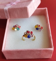 10k gold jewelry set (ring and earring)