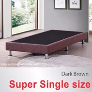 Super Single Size * Divan Bed Base * Fabric Upholstery * Dark Brown * Metal Legs * Fast Delivery
