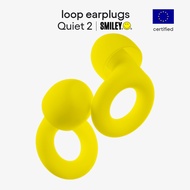 Loop Quiet 2 x Smiley- Noise Reducing Earplugs (-24dB) for Focus, Study, Noise Sensitivity Travel & 
