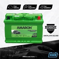 NW AMARON DIN74 (MF) - 74AH - Bateri Kereta - Car Battery - VOLKSWAGEN Beetle, Passat, Sharon, Toura