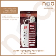 VISION High Quality Power Electrical Socket Extension Plug - 3/4/5 Point