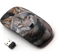 [ Optical 2.4G Wireless Mouse ] [ Wolf Wild Dog Brown Forest Fairytale Eyes ]