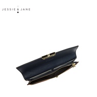 JESSIE&amp;JANE Simple Lock Latch Contrast Color Multifunctional Clutch Purse Small Women's Bag Ticket Holder 5141