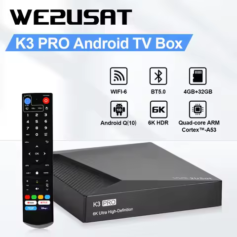 K3 Pro 6K HDR Android Q (10.0) TV Box H.264/H.265 10bit Build in WiFi-6 2.4GHz/5GHz+BT 5.0 4+32GB Co