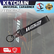 Works Engineering Universal Carabiner Keychain with Wrist Strap Works Engineering Logo Black Rantai 