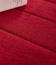 Lebase - 珊瑚絨記憶棉回彈地墊(紅色)｜記憶地毯｜門廳門墊｜浴室墊｜腳墊｜軟墊｜地毯｜毛毯