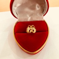 375% Real Gold Flower Pound Ring