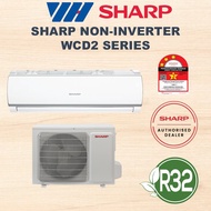 Sharp Basic Non-Inverter (R32) Aircond 1.0HP AHA/AUA9WCD2, 1.5HP AHA/AUA12WCD2, 5 Years Compressor W