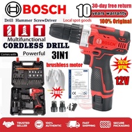 Original Bosch Cordless Drill 12V 2 Speed Electric Drill 2 Lithium Batteries lmpact Cordless Drill l