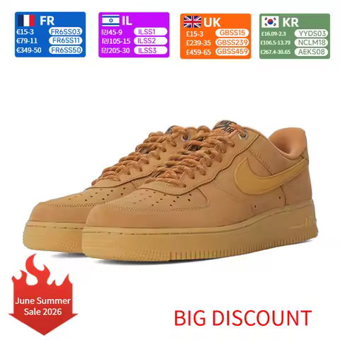 Nike Air Force 1 '07 LV8 Unisex Casual Sneakers Premium Leather Retro Low-Top Fashion Shoes CJ9179-2