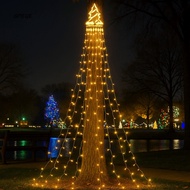 GPEQE Solar Christmas Lights, 8 Lighting Modes Colorful Star String Lights, Colored Light Show USB/S