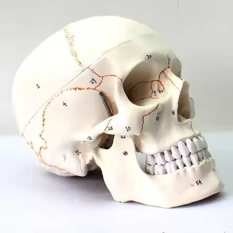 Life Size 3 Part Human Skull Anatomy Head Anatomical Medical teaching Model with Removable Cap Movin