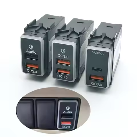 1PC For Nissan Qashqai Teana Sunny Y61 Y62 X-Trail Sylphy Car Quick Charger Dual QC3.0 USB Type C Au