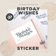 Birthday Wishes Sticker - Hang TAG greeting card gift sticker hampers parcel box Birthday christmas 