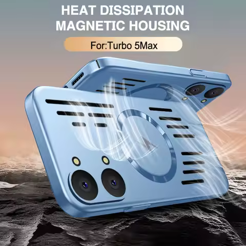 Breathable Mobile Phone Case for Redmi Turbo 5 Max 4 Pro 5G Luxury Magnetic Hard PC Cooling Heat Dis