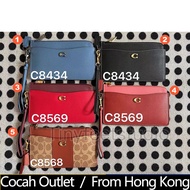 COACH/Coach C8434 C8569 C8568 L Zip Wristlet Women Wrist Purse Bag Coin Card Holder Wallet 8434 8569 8568